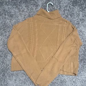 SHEIN brown turtleneck sweatshirt